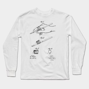 Guard for Penholder Vintage Patent Hand Drawing Long Sleeve T-Shirt